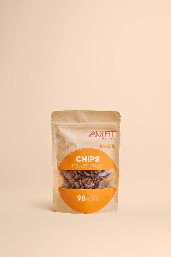 Chips Snack pour chats avec de la viande suisse de poulet